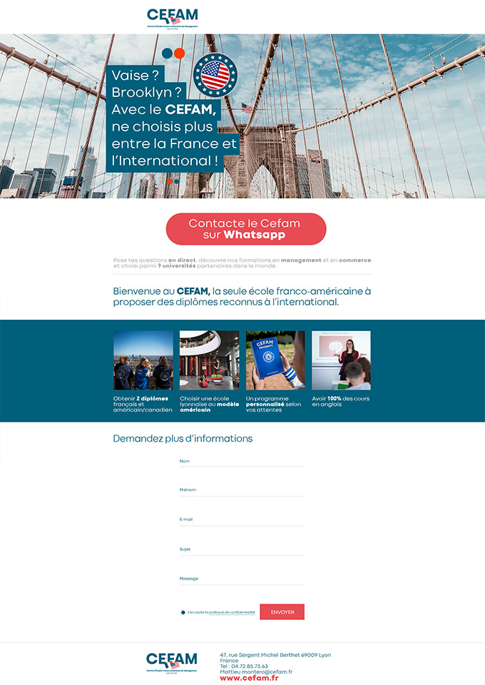 Alo agences, communication à Lyon - A suivre Cefam site internet