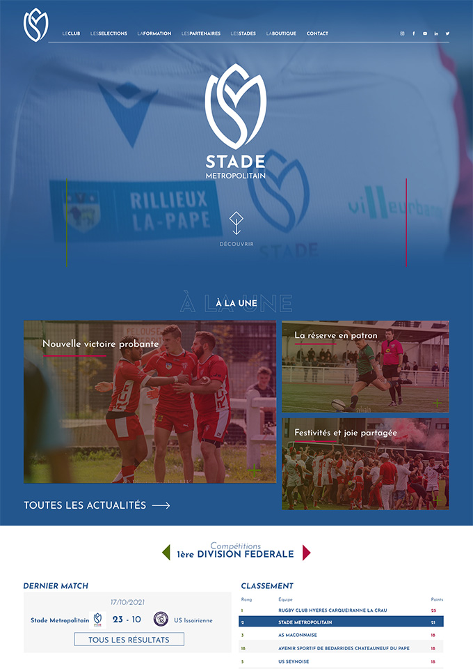 Alo agences, communication à Lyon - A suivre Stade Métropolitain site internet